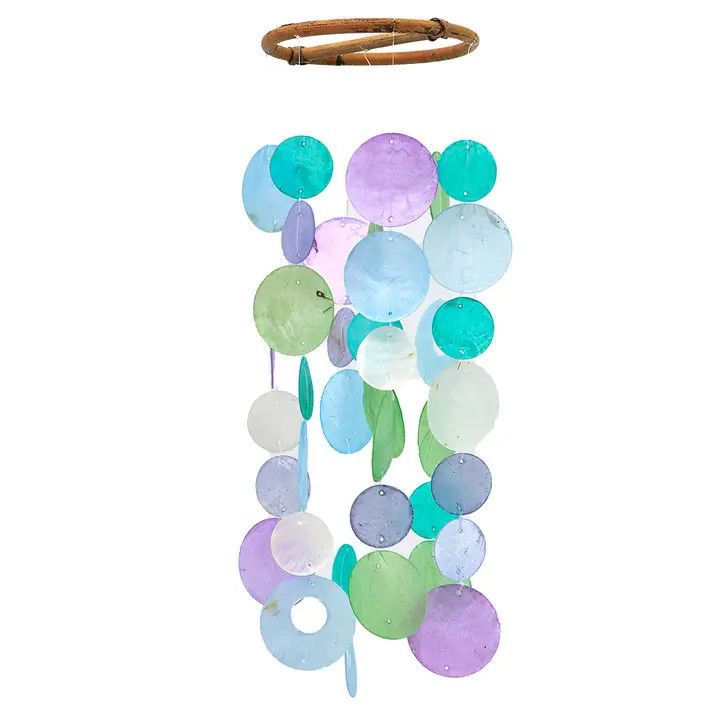 Capiz Round Chime Wisteria