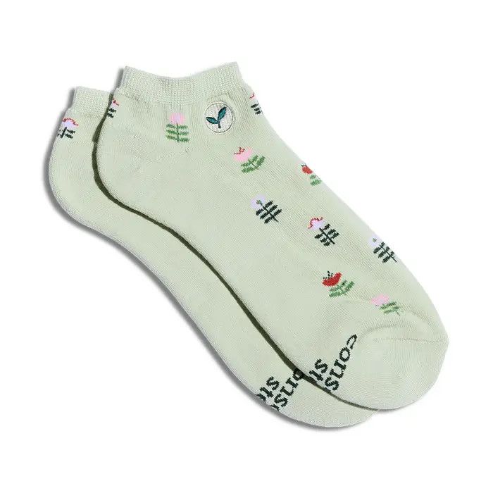 Ankle Socks That Plant Trees Green Tulips, Size: Small