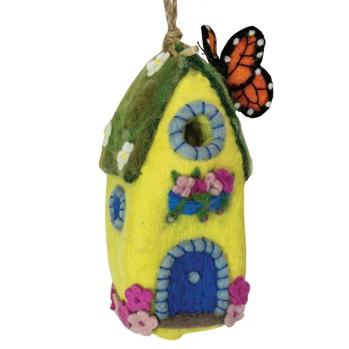 Monarch Cottage Felted Birdhouse