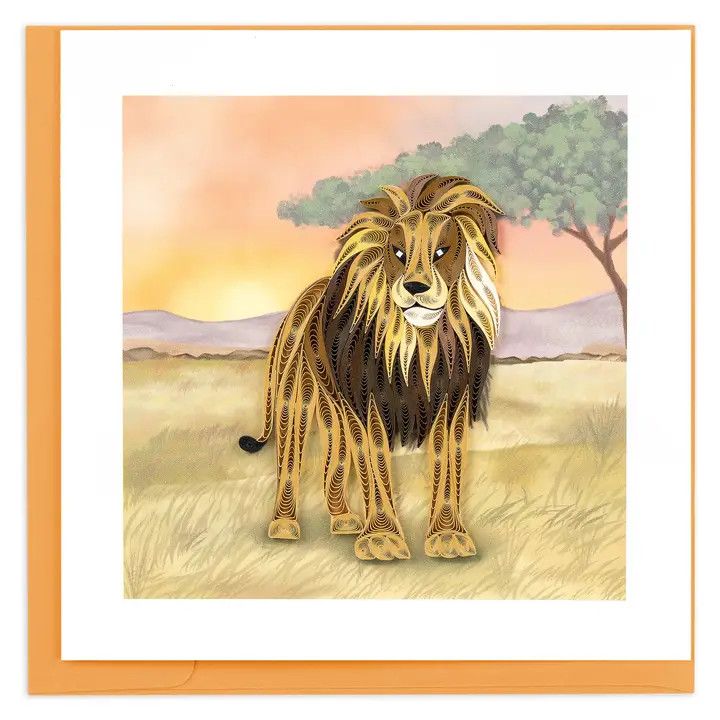 Savanna Lion Quilled Card
