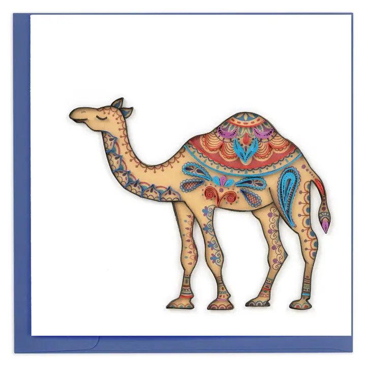 Decorated Camel Quilled Card