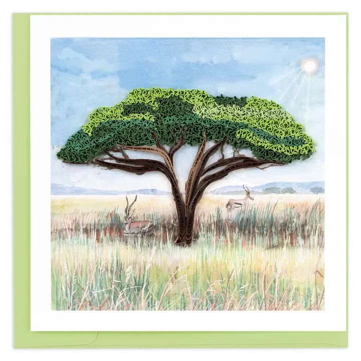 Acacia Tree Quilled Card