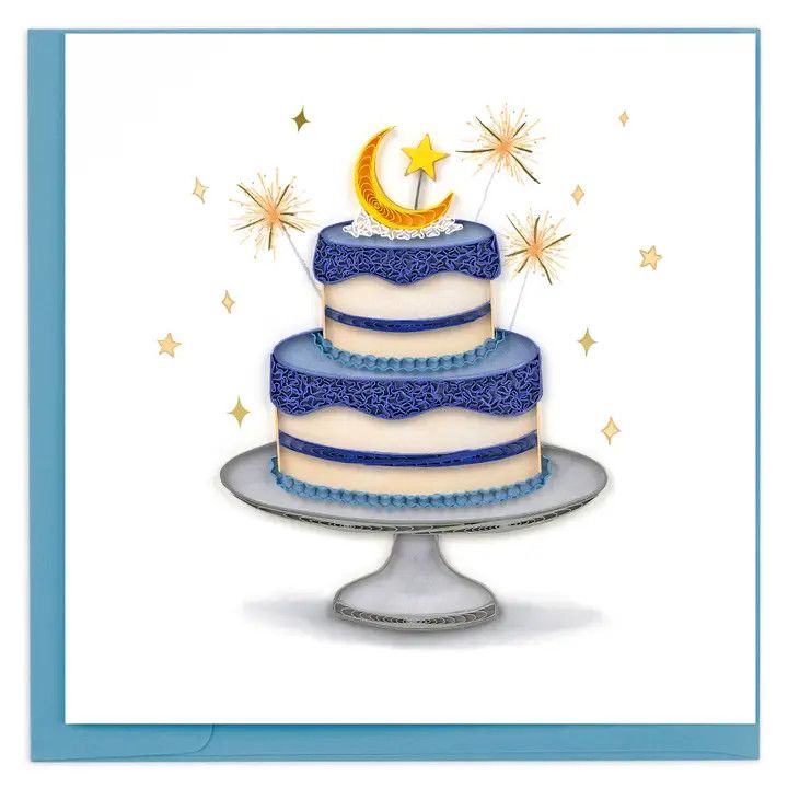 Crescent Moon Cake Quilled Card