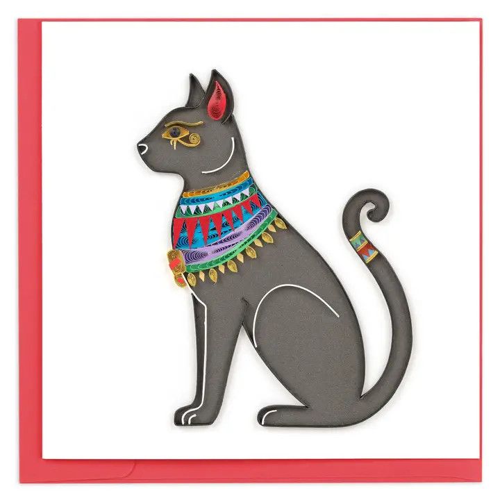 Egyptian Cat Quilled Card