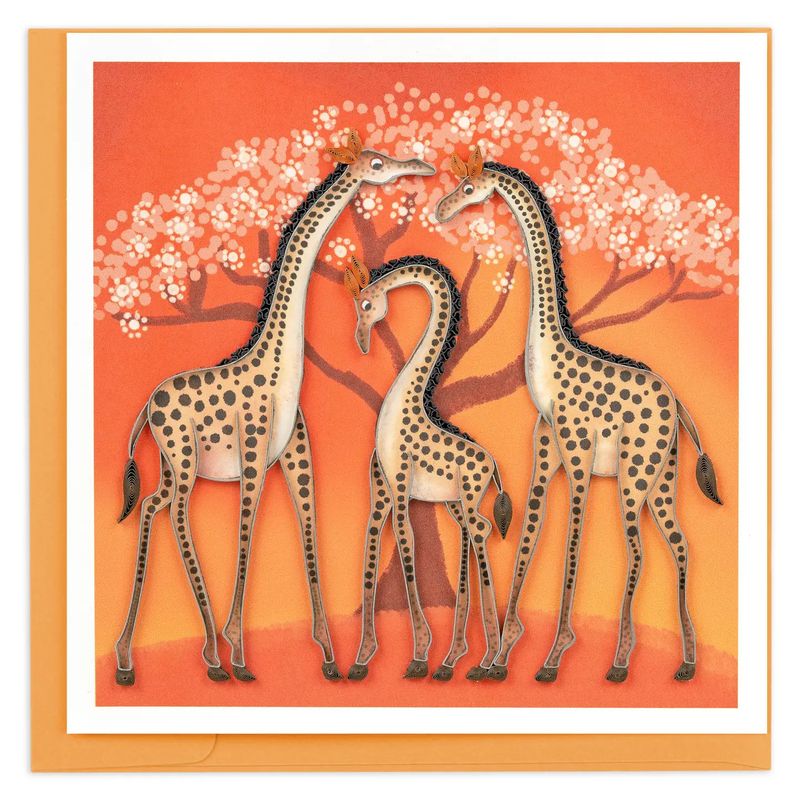 Tinga Tinga Giraffes Quilled Card