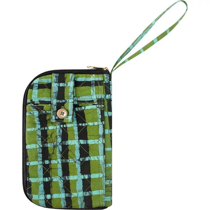 Batik Travel Wallet Plaid