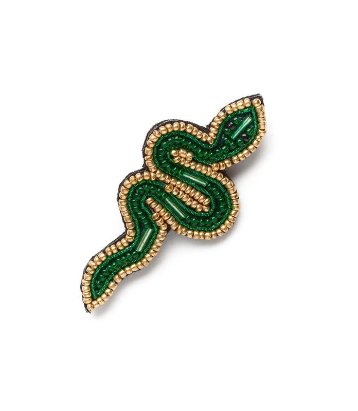 Bala Mani Green Snake Brooch
