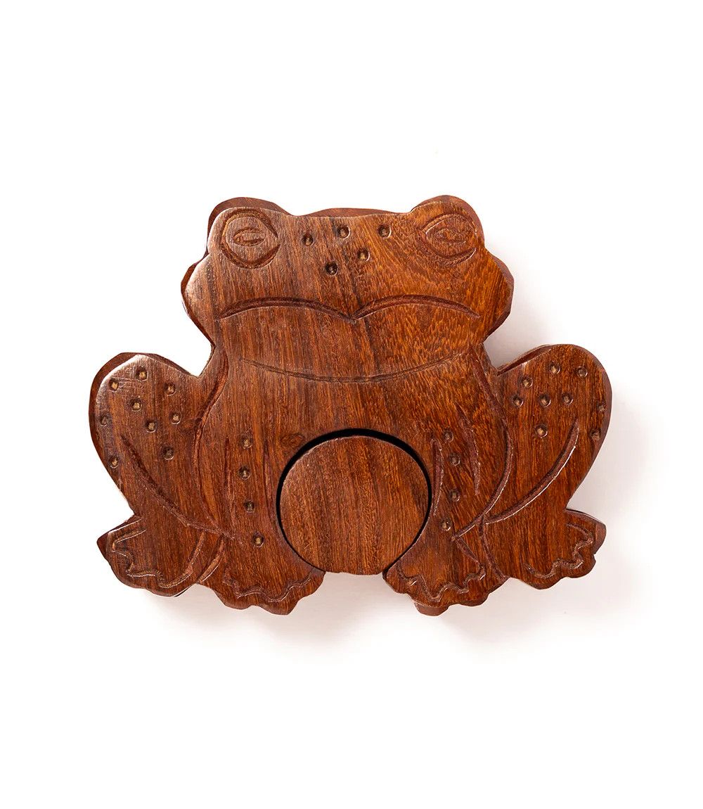 Sheesham Wood Frog Puzzle Box