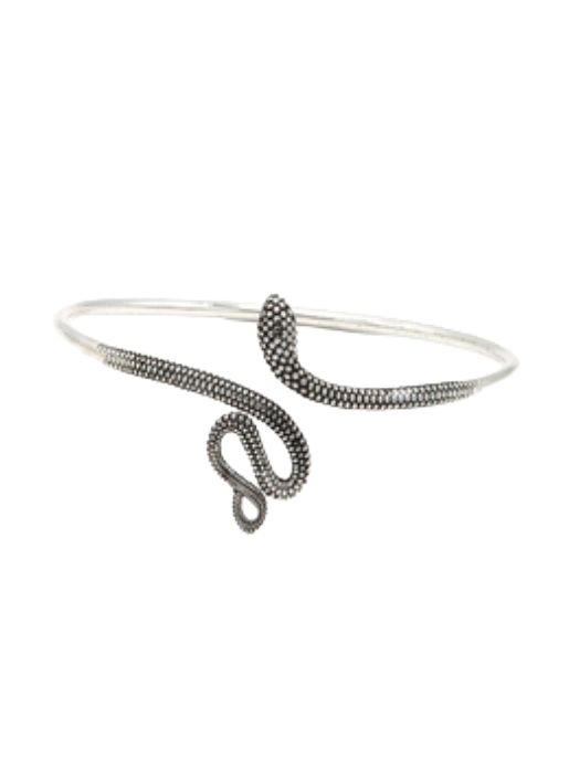 Viper Snake Cuff Bracelet Silver