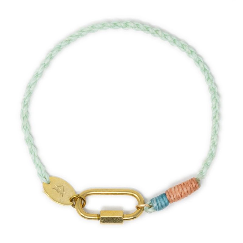 Rope Charm Bracelet - Cucumber with Teal and Coral