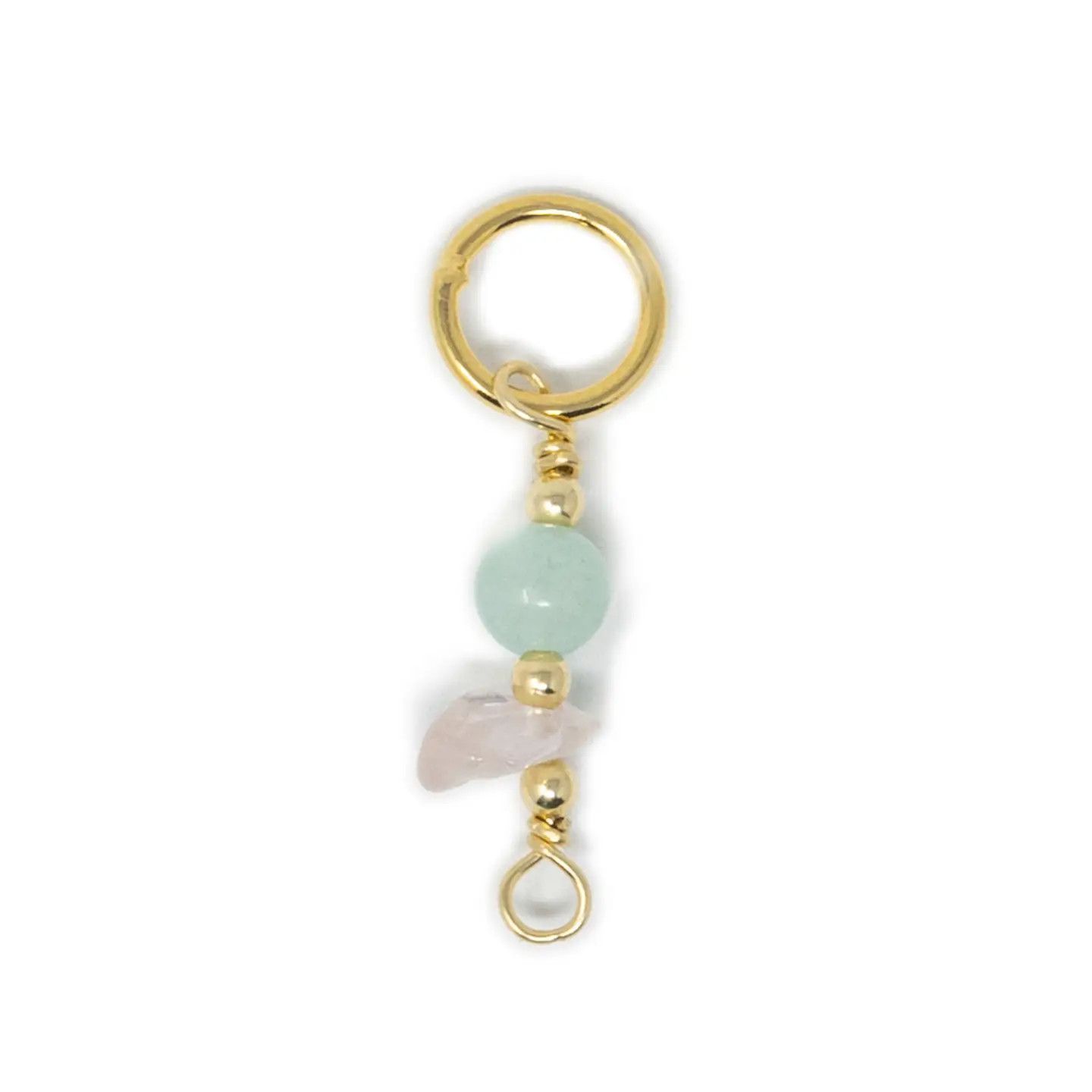 Amazonite and Rose Quartz Charm