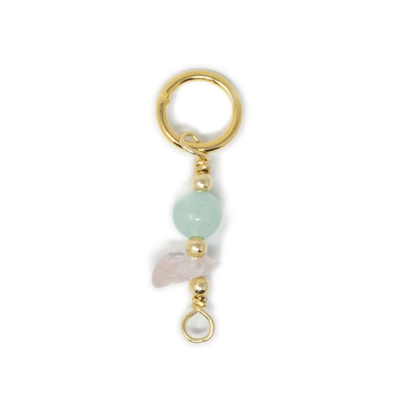 Amazonite and Rose Quartz Charm