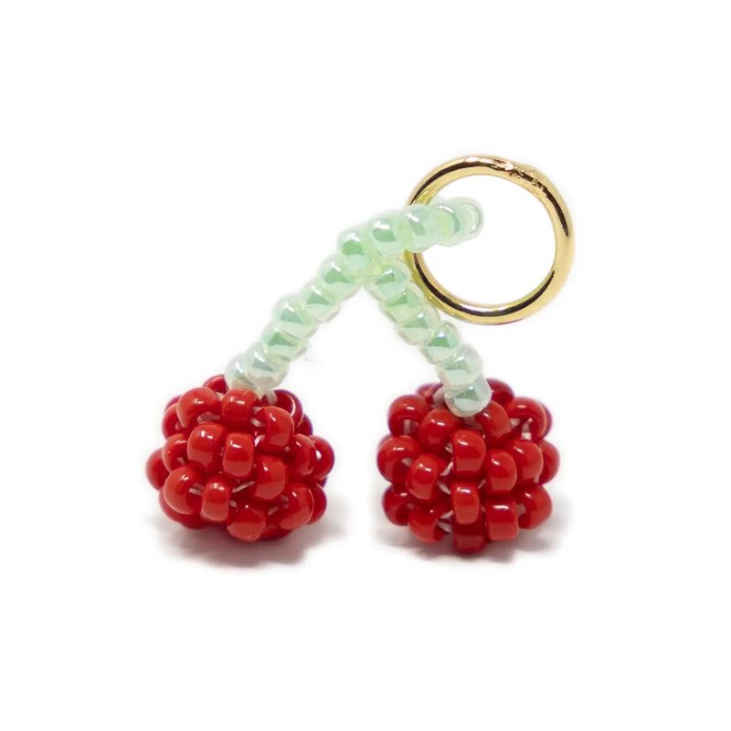 Beaded Cherry Charm