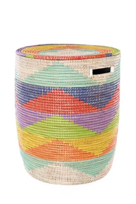 Basket Rainbow Mountain Flat Lid Hamper 20"