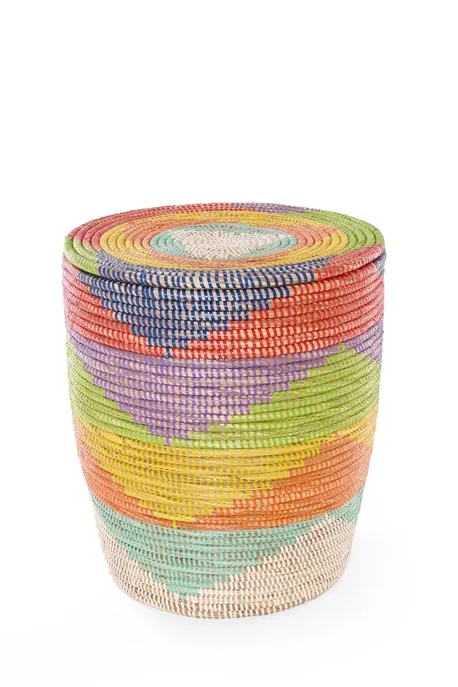 Basket Rainbow Mountain Flat Lid Hamper 15.5"