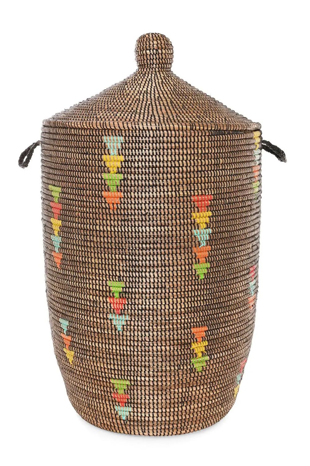 Basket Lidded Hamper Prism Triangles 31"