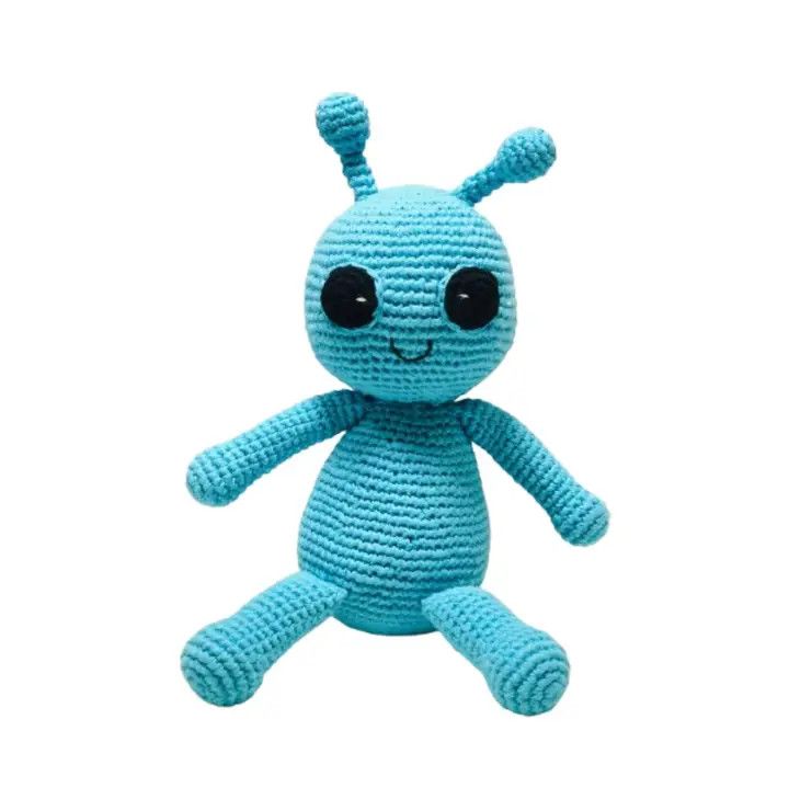 Plush Turquoise Space Alien Rattle