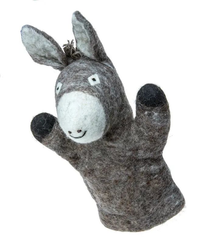 Donkey Felted Hand Puppet