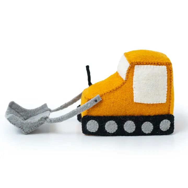 Bulldozer Felted Toy