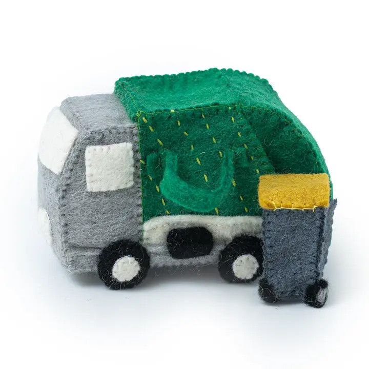 Garbage Truck Felted Toy