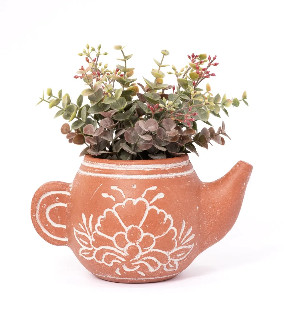 Vasanta Terracotta Teapot Planter