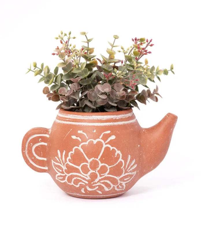 Vasanta Terracotta Teapot Planter