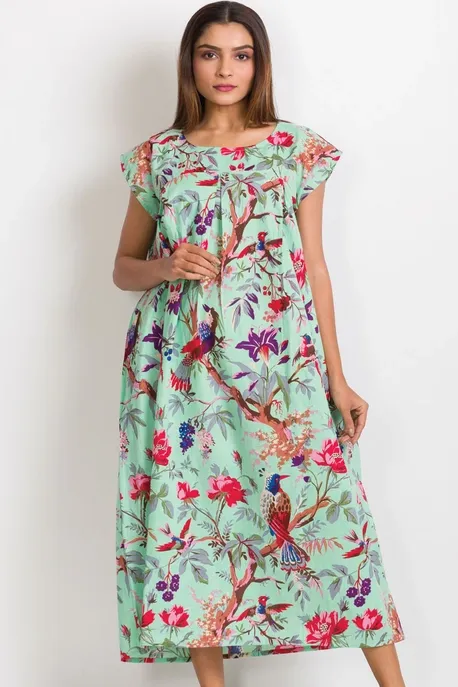 Ishani Cotton Caftan Turquoise