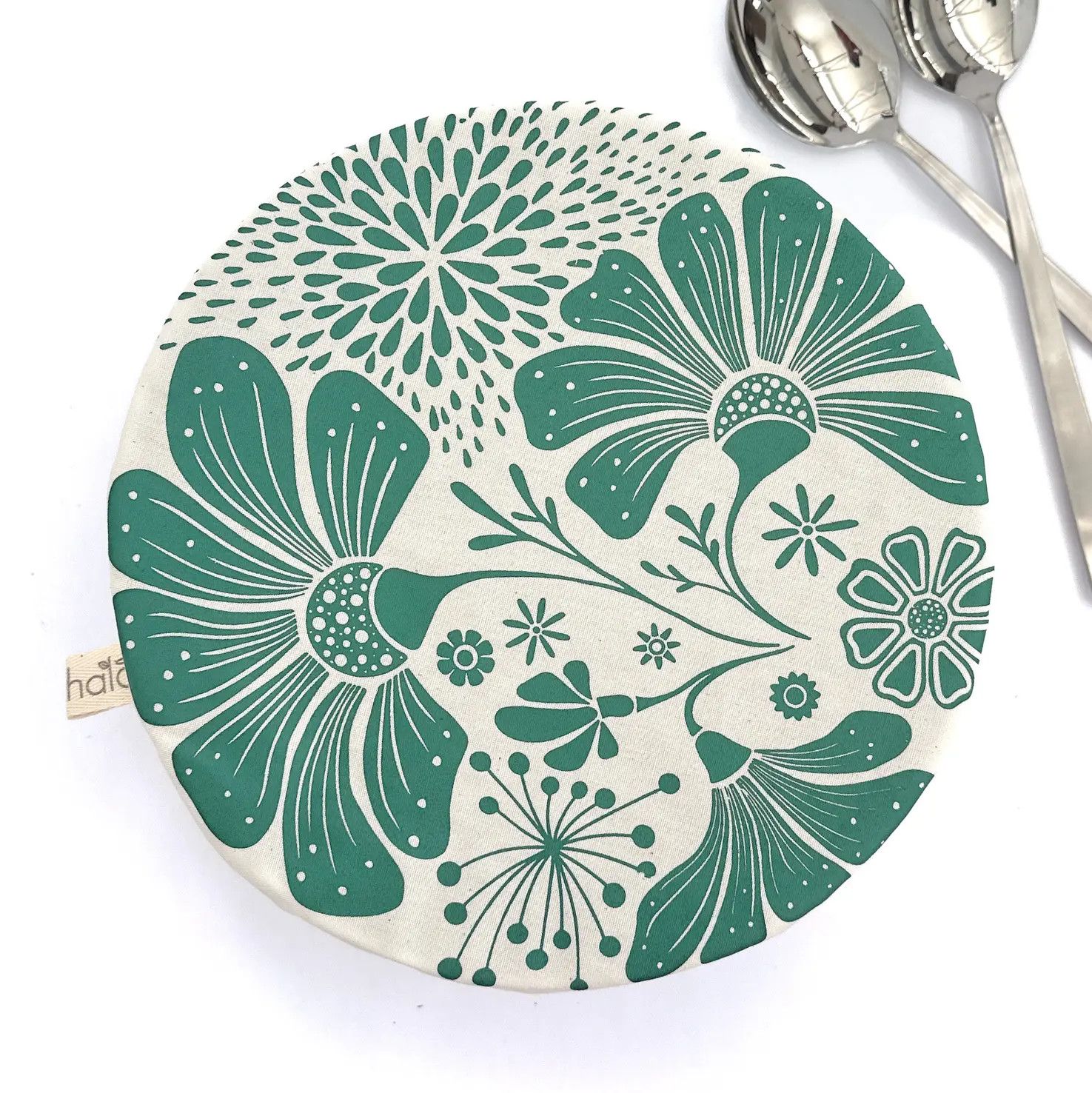 Retrobloom Screen Print Dish Cover Large Round