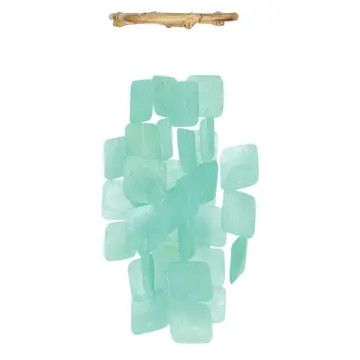 Capiz Square Chime Turquoise