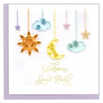 Night Sky Baby Quilled Card