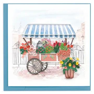 Flower Cart Quilled Card