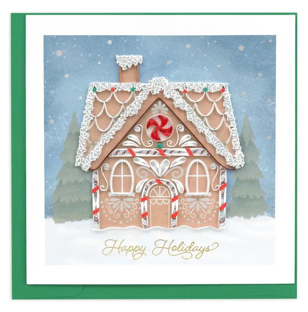Gingerbread House Quilled Card