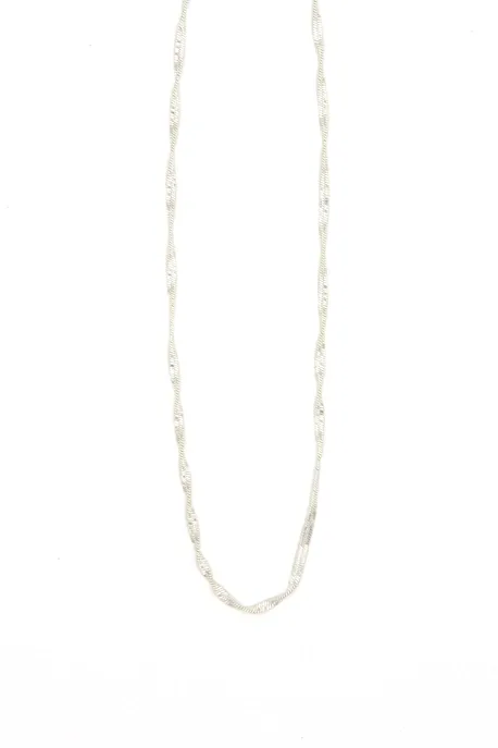 Twisted Chain Silver Necklace