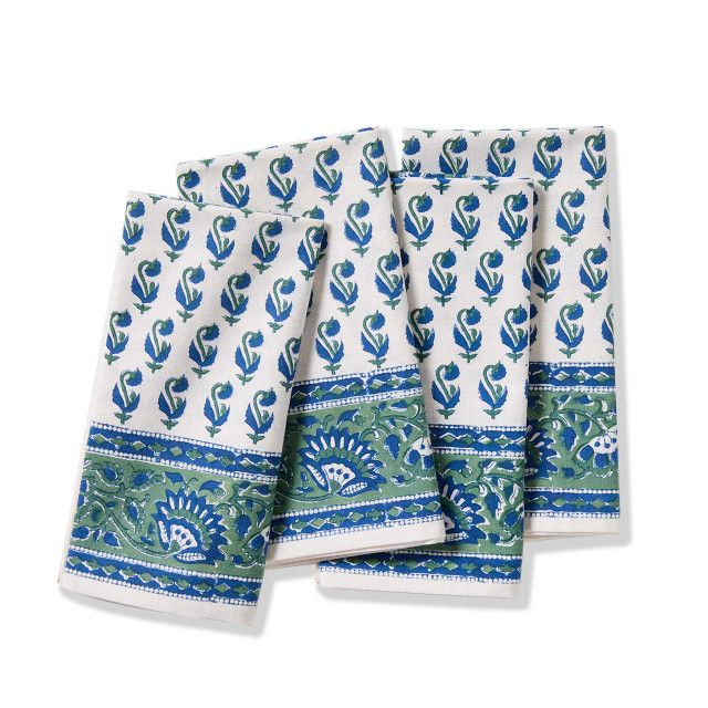 Water Lily Blockprint Napkin