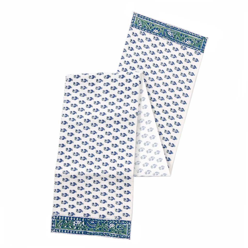 Water Lily Blockprint Table Runner