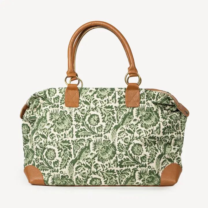 Block Print Weekender Bag Peacock