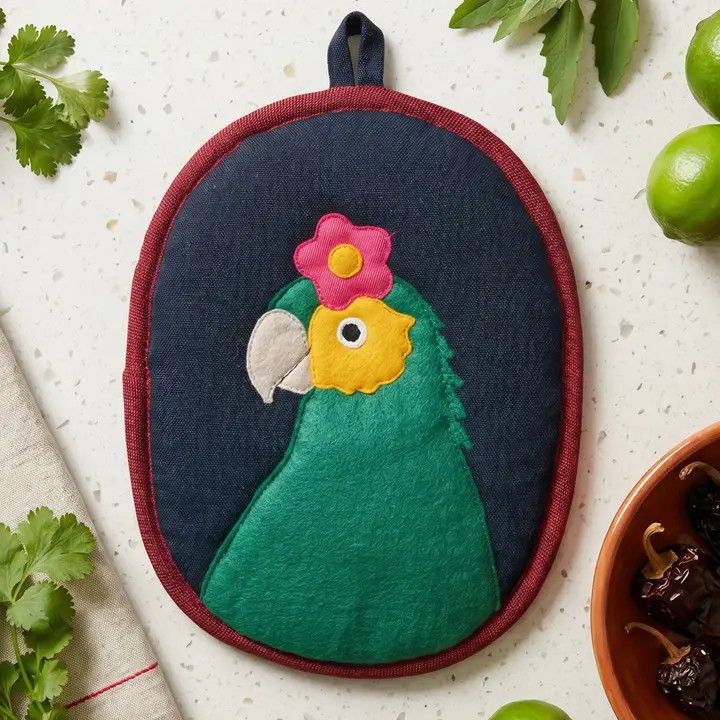 Kahlo Inspired Potholder Bonito the Parrot