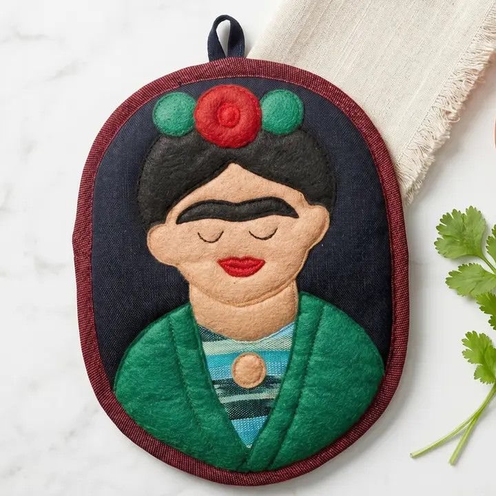 Kahlo Inspired Potholder Frida the Artist