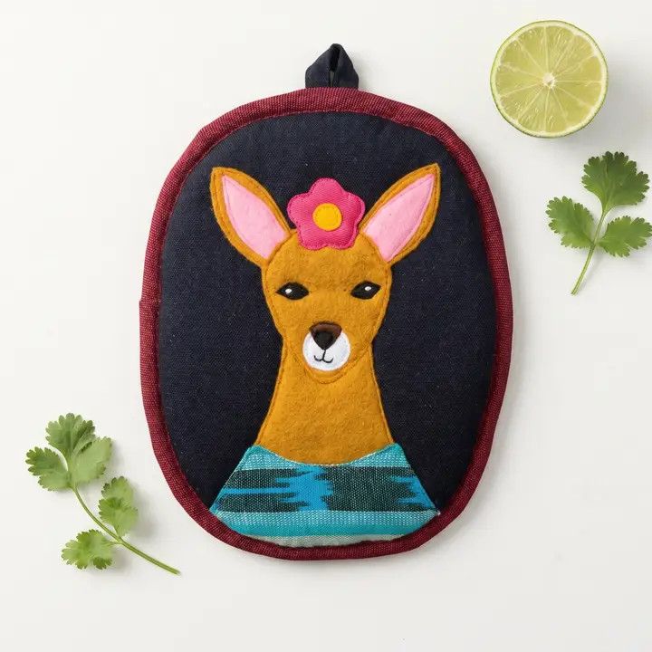 Kahlo Inspired Potholder Granizo the Deer