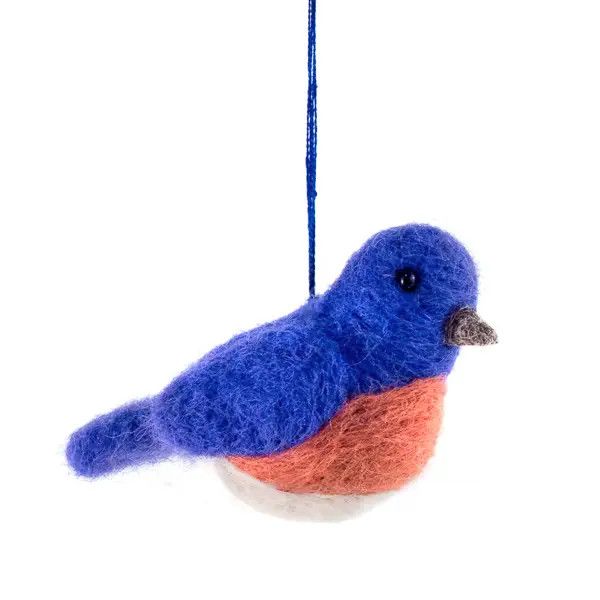 Bluebird Felted Ornament