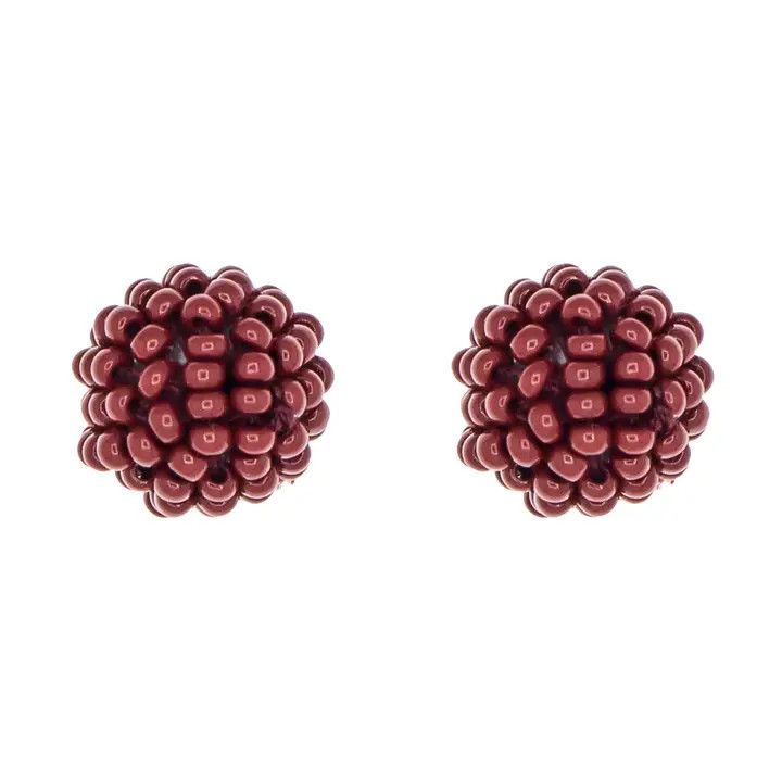 Garnet Globe Post Earrings