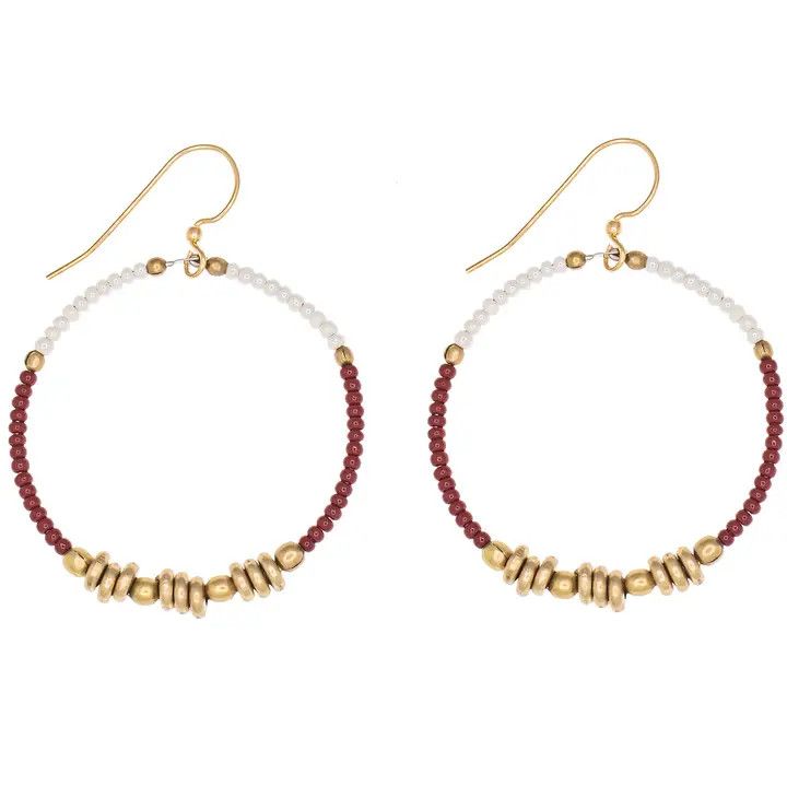 Garnet Colorblocked Hoop Earrings