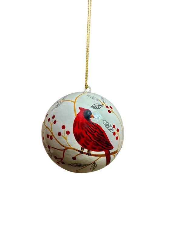 Paper Mache Cardinal Ornament