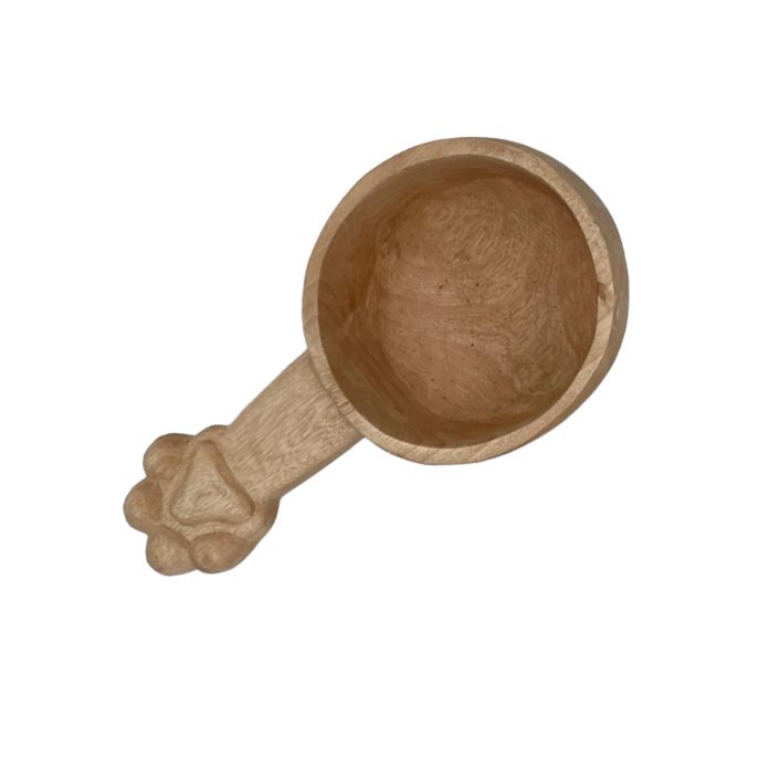 Handcarved Wooden Large Dog Food Scoop