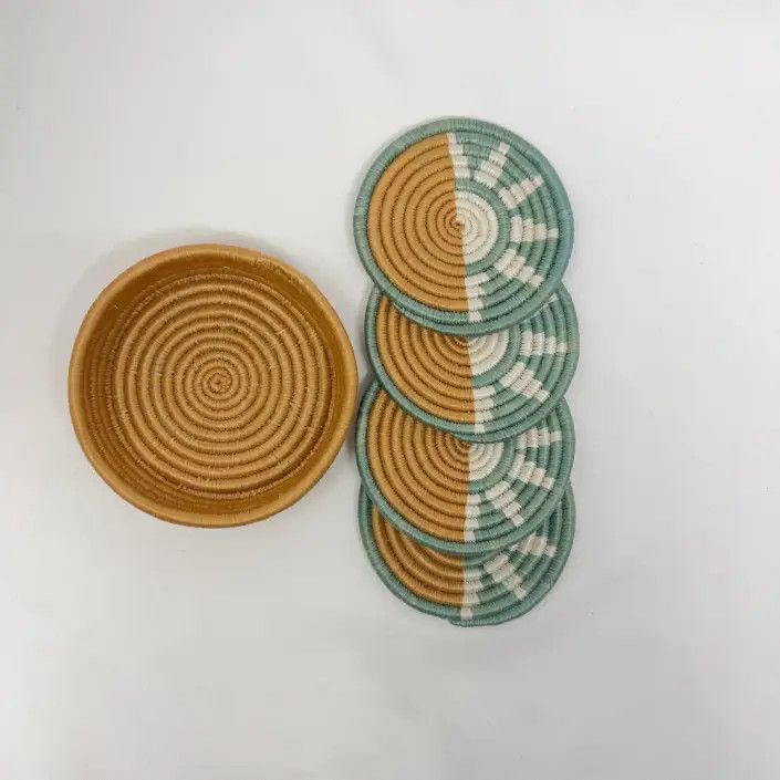 Zubita Nested Basket Woven Coasters Set of Four