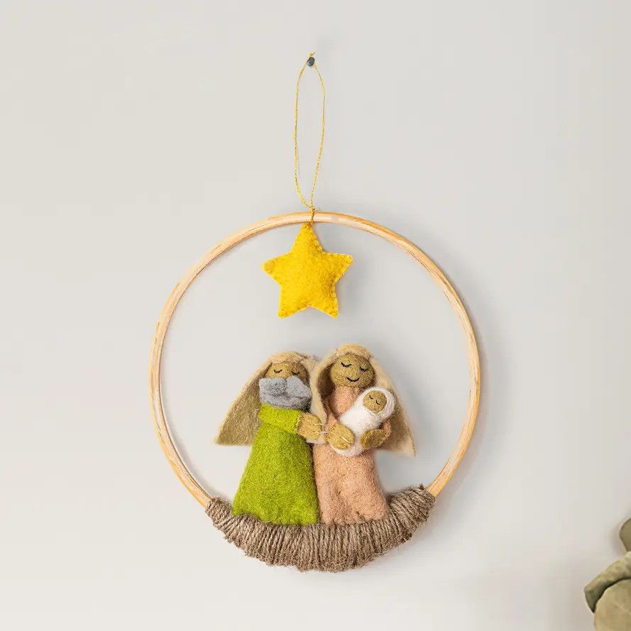 Felted Nativity Wreath