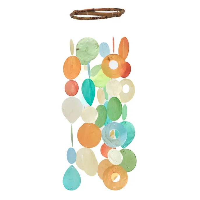 Capiz Round Chime Tropical