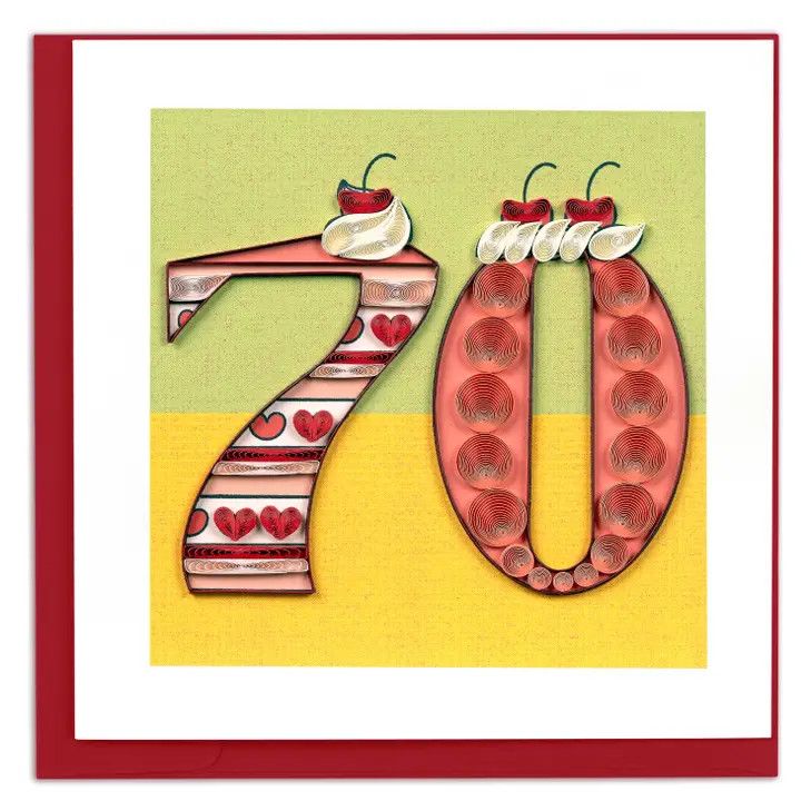70th Birthday Quilled Card