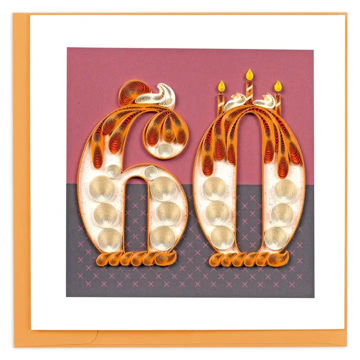 60th Birthday Quilled Card