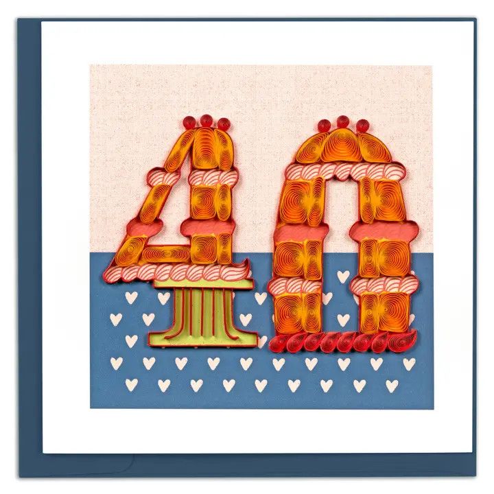 40th Birthday Quilled Card